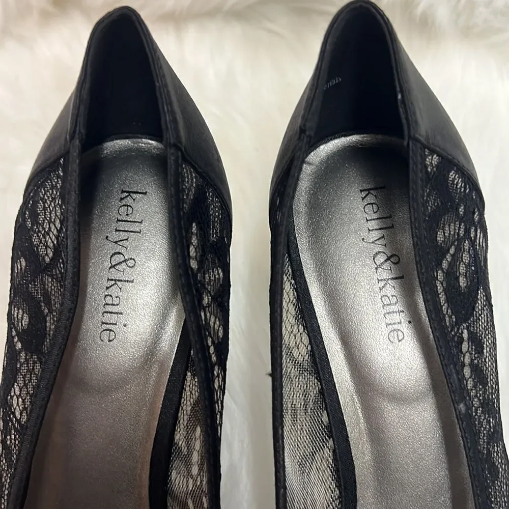 Kelly &‎ Katie Lace Peep Toe Heels Size 10 B-24